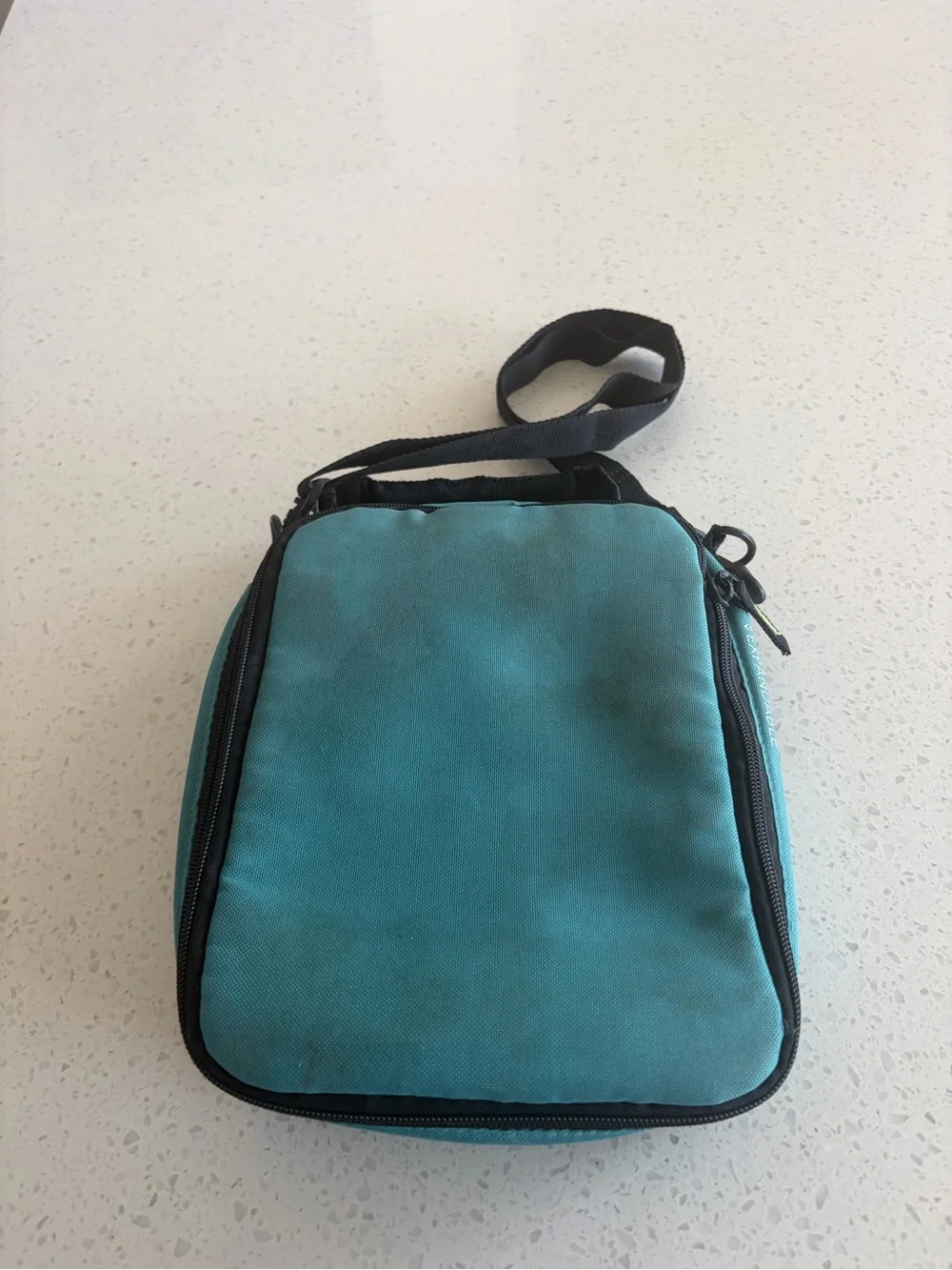 Columbia blue Black side body insulated lunch box Cooler Bag